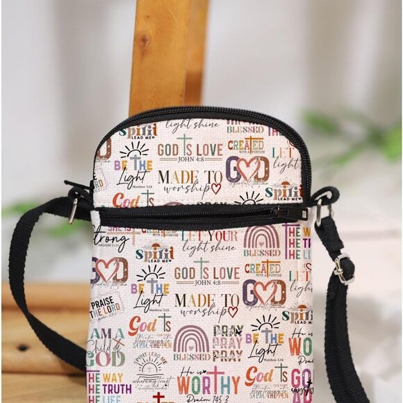 Stylish Christian-Inspired Crossbody Bag with Adjustable Strap & Zipper Closure - Picture 3 of 6